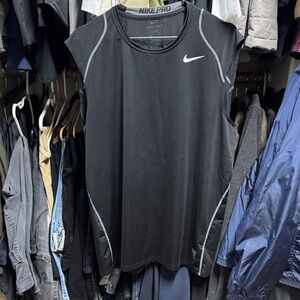 Nike Pro Black Sleeveless Top with White Accents